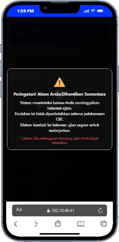 Tampilan peserta CBT online sekolah
